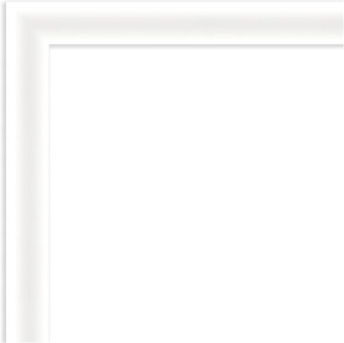 Amanti Art White Wall Mirror 30x41 Oliver White Narrow Rectangle Bathroom Mirror for Wall Decor Living Room, X-Large Modern Wood Frame, Hangs Horizonally and Vertically, Bathroom Decor, Non-Beveled in Kuwait