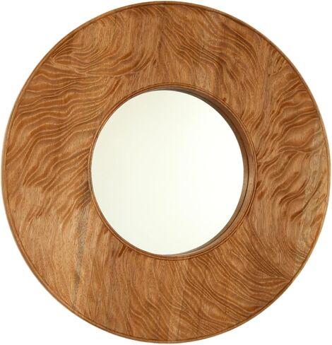 Rosewood,Silver 24'' Ring Mirror, Wall-Mounted Vintage Circle Solid Rosewood Decorative Mirror, Round Suitable for Bathroom, Bedroom, Living Room, Entryway, etc 23.62"x23.62" in Saudi Arabia