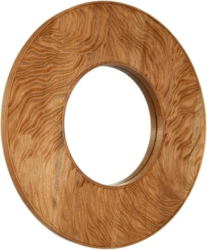 Rosewood,Silver 24'' Ring Mirror, Wall-Mounted Vintage Circle Solid Rosewood Decorative Mirror, Round Suitable for Bathroom, Bedroom, Living Room, Entryway, etc 23.62"x23.62" in Saudi Arabia
