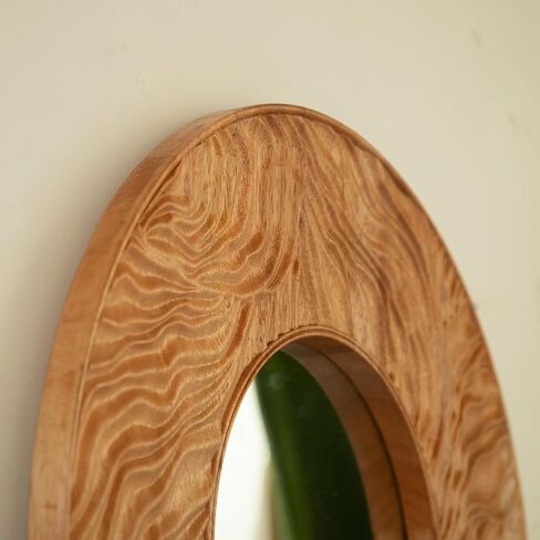 Rosewood,Silver 24'' Ring Mirror, Wall-Mounted Vintage Circle Solid Rosewood Decorative Mirror, Round Suitable for Bathroom, Bedroom, Living Room, Entryway, etc 23.62"x23.62" in Saudi Arabia