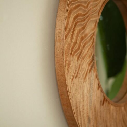 Rosewood,Silver 24'' Ring Mirror, Wall-Mounted Vintage Circle Solid Rosewood Decorative Mirror, Round Suitable for Bathroom, Bedroom, Living Room, Entryway, etc 23.62"x23.62" in Saudi Arabia