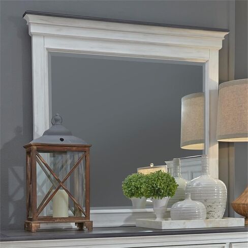 Liberty Furniture Industries Allyson Park Crown Mirror, W45 x D3 x H42, White in Saudi Arabia