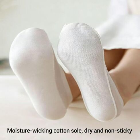 4 Pairs Women's No Show Ultra Low Cut Liner Socks - Ice Feeling, Non-Slip, Invisible, Thin, Shallow Mouth Invisible Boat Socks Breathable in Kuwait