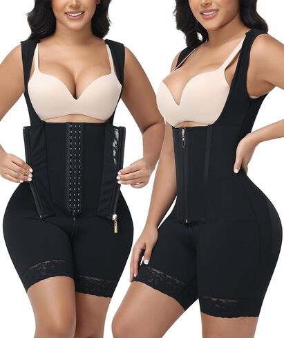 Fajas Colombianas Moldeadoras Shapewear Bodysuits Tummy Control Open Bust Butter Lifter Body Shaper with Zipper Crotch in Saudi Arabia