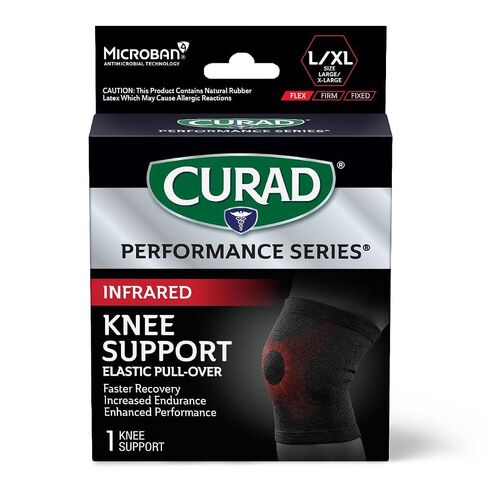 CURAD Performance Series IRONMAN Infrared Knee Support, Elastic Knee Sleeve for Pain Management, Compression Support for Enhanced Recovery and Performance, Powered by CELLIANT Technology, Large/X-Large in Kuwait