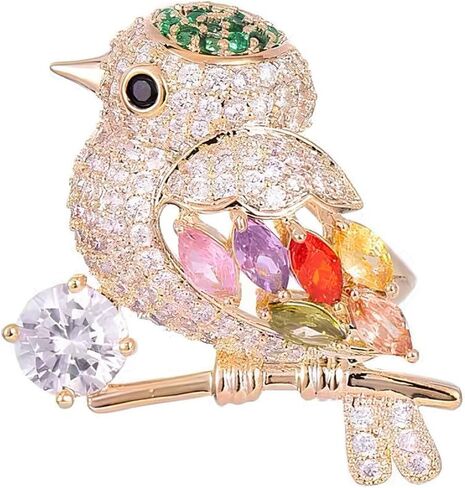 Crystal Bird Brooch Pin for Women Elegant Animal Rhinestone Lapel Pin for Scarf Coat Dress Hat Party Gift Accessory in Kuwait