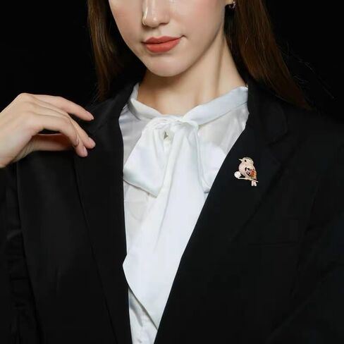 Crystal Bird Brooch Pin for Women Elegant Animal Rhinestone Lapel Pin for Scarf Coat Dress Hat Party Gift Accessory in Kuwait