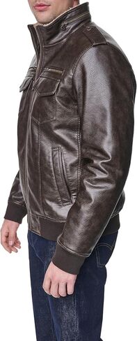 Levi's Men's Vintage Deer Faux Leather Aviator Bomber, Vintage Grainy Brown, Large in Kuwait