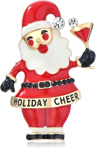 Christmas Wreath/Tree/Snowman/Santa Claus Brooch 18K Gold-plated Merry Christmas Lapel Pin Jewelry Gift for Women in Kuwait