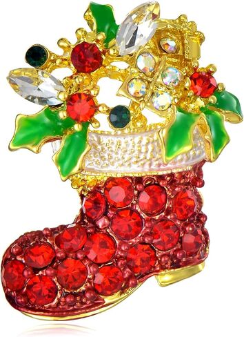 Christmas Wreath/Tree/Snowman/Santa Claus Brooch 18K Gold-plated Merry Christmas Lapel Pin Jewelry Gift for Women in Kuwait