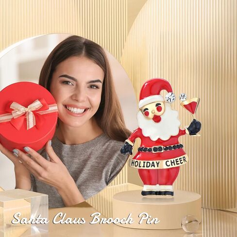 Christmas Wreath/Tree/Snowman/Santa Claus Brooch 18K Gold-plated Merry Christmas Lapel Pin Jewelry Gift for Women in Kuwait