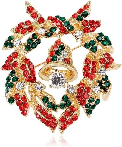 Christmas Wreath/Tree/Snowman/Santa Claus Brooch 18K Gold-plated Merry Christmas Lapel Pin Jewelry Gift for Women in Kuwait