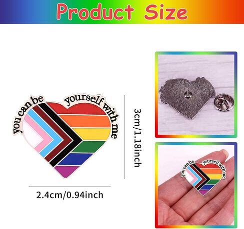 6 Pcs Rainbow Pride Pin, You're Safe with Me Can Be Yourself LGBT Gay Rainbow Flag Ally Enamel Pin, LGBTQ Pride Ally Pin Progress Pride Brooch Badge Pin for Shirt Backpack Hat Pride Month Decoration Jewelry in Saudi Arabia