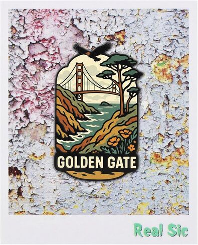 دبوس المينا Real Sic Golden Gate Bridge - دبوس طية صدر السترة للسفر للسترات وحقائب الظهر والقبعات والحقائب - هدية تذكارية لمحبي الهواء الطلق والمغامرة in Kuwait