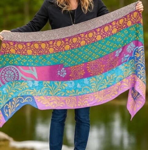 The Medley Sari Silk Scarf in Kuwait
