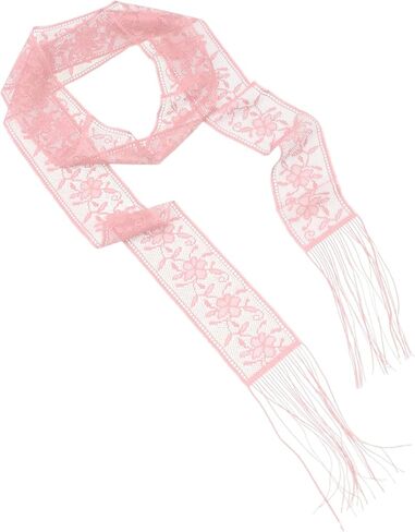 Lace Scarf for Women, Skinny Fringe Scarves for Travel Date Party | Vintage Lace Floral Pattern, 77.1 × 2.4 in, Lightweight, Many Colors, Multiple Tying Ways, Headband, Belt, Bag Accessory in Saudi Arabia