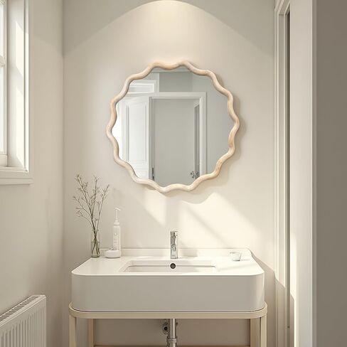 Howard Elliott Collection Pine Ripples Round Mirror Round Brown 24H x 24W x 1D in Kuwait