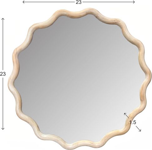 Howard Elliott Collection Pine Ripples Round Mirror Round Brown 24H x 24W x 1D in Kuwait