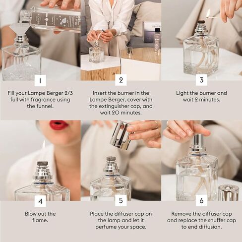 Maison Berger Mirage Lampe Berger Starter Set, Clear, Festive Fir | Decorative Catalytic Lamp, Air Pur System, Includes 250ml Festive Fir Refill, Woody Pine Scent, Flameless, Made in France in Kuwait