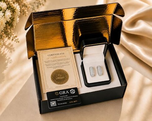 Moissanite Gemstone Hoop Earrings - Celestara Jewelry 925 Sterling Silver Huggie Hoops - 232 D-Color Sparkling Stones - European Square Geometric Design - Hypoallergenic Jewelry Gift Box for Women in Kuwait