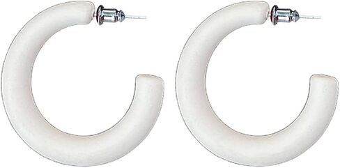 Minimalist Half Huggie Hoop Earrings for Women Acrylic Lightweight Chunky C Shaped Open Hoops Round Tube Stud Earrings Fashion Vintage Y2K Holiday Party Jewelry for Mother in Kuwait