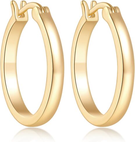 14K Gold Hoop Earrings for Women 14K Gold Earrings for Women Gold Hoop Earring for Womens Hoops Beauty of Simplicity Hoops Earring for Womens 20/25/ 30/40 MM in Saudi Arabia
