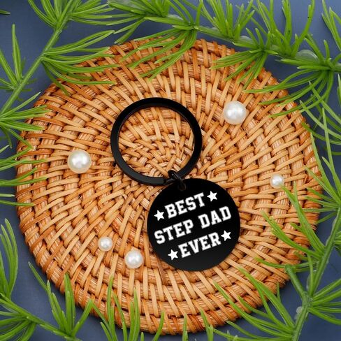 Step Dad Father Day Gift Stocking Stuffers Christmas Birthday Thank You Thanksgiving Day Valentines Day Gifts Keychain Present for Best Step Dad Ever Gifts from Step Daughter Son in Saudi Arabia