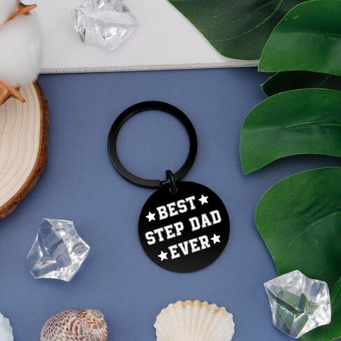Step Dad Father Day Gift Stocking Stuffers Christmas Birthday Thank You Thanksgiving Day Valentines Day Gifts Keychain Present for Best Step Dad Ever Gifts from Step Daughter Son in Saudi Arabia