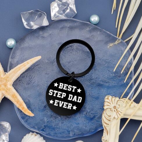 Step Dad Father Day Gift Stocking Stuffers Christmas Birthday Thank You Thanksgiving Day Valentines Day Gifts Keychain Present for Best Step Dad Ever Gifts from Step Daughter Son in Saudi Arabia