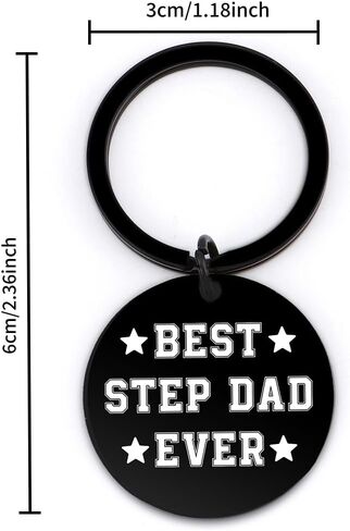 Step Dad Father Day Gift Stocking Stuffers Christmas Birthday Thank You Thanksgiving Day Valentines Day Gifts Keychain Present for Best Step Dad Ever Gifts from Step Daughter Son in Saudi Arabia
