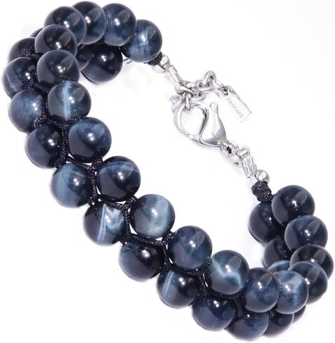 HASKARE Natural Stone Beaded Bracelets for Men Women - Premium Crystal Tiger Eye Tourmaline Lapis Lazuli Energy Beads Bracelet with Durable Clasp, Handmade Jewelry for Stress Relief Balance Protection in Kuwait