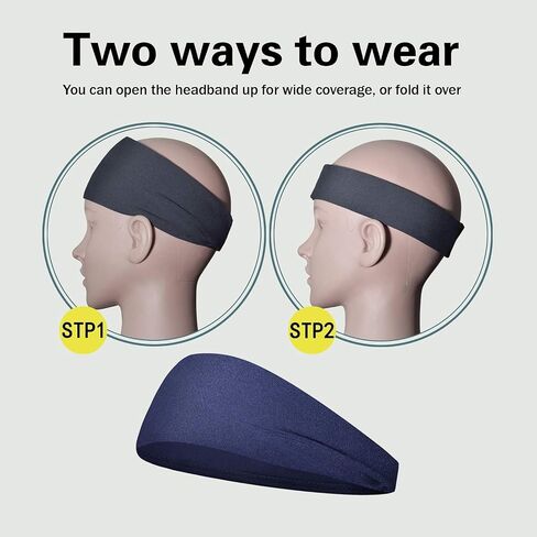 Sports Headbands for Men (5 Pack),Moisture Wicking Workout Headband, Sweatband Headbands for Running,Cycling,Football,Yoga,Hairband for Women and Men in Kuwait