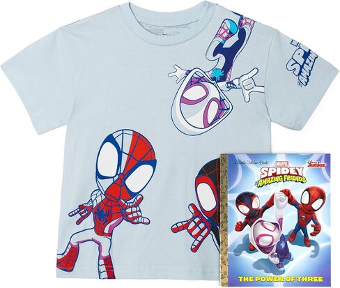 مجموعة تي شيرت وكتاب Marvel Spidey and His Amazing Friends من الأطفال الصغار إلى الأطفال الصغار (2T - 7-8) in Kuwait