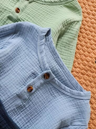 Boys Long Sleeve Henley Shirts 3 Pack 2 Button Placket Cotton Tees Casual Layering Tops in Kuwait
