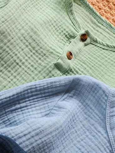 Boys Long Sleeve Henley Shirts 3 Pack 2 Button Placket Cotton Tees Casual Layering Tops in Kuwait