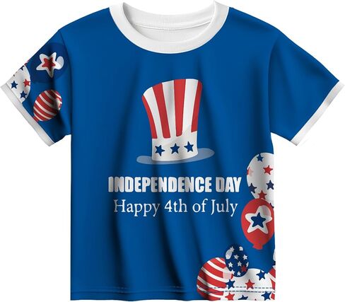 Boys American Flag Shirt Kids 4th of July Outfit Independence Day T-Shirt Toddler Patriotic Tee Top 2-7T in Saudi Arabia