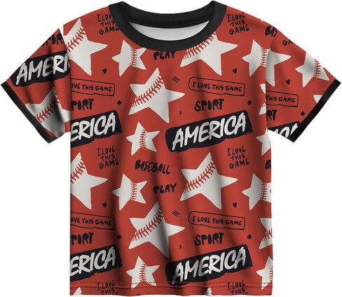 Boys American Flag Shirt Kids 4th of July Outfit Independence Day T-Shirt Toddler Patriotic Tee Top 2-7T in Saudi Arabia
