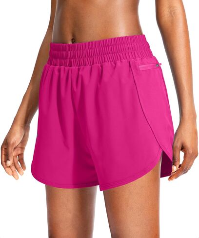Soothfeel High Waisted Athletic Womens Running Shorts Workout Shorts for Women with Liner in Kuwait