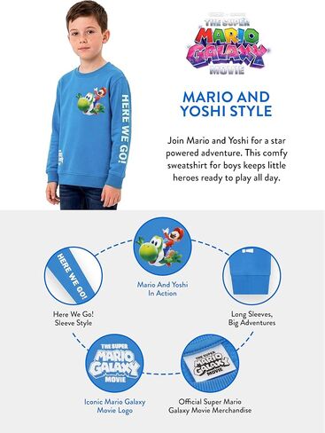 Super Mario Galaxy Movie, Boys Pullover Hoodie, Mario Sweatshirt in Kuwait