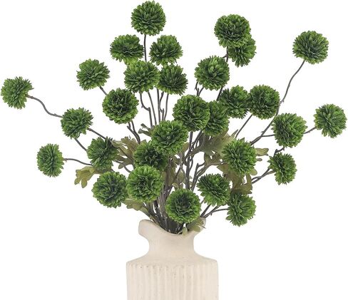 DuHouse 6pcs Artificial Flowers Faux Silk Pompon Mum,Silk Small Mini Chrysanthemum Ball with Stems for DIY Wedding Bouquets Centerpieces Vase Home Table Kitchen Decorations(Burgundy) in Saudi Arabia