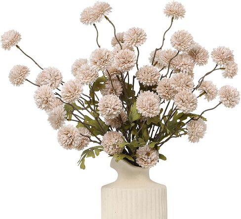 DuHouse 6pcs Artificial Flowers Faux Silk Pompon Mum,Silk Small Mini Chrysanthemum Ball with Stems for DIY Wedding Bouquets Centerpieces Vase Home Table Kitchen Decorations(Burgundy) in Saudi Arabia