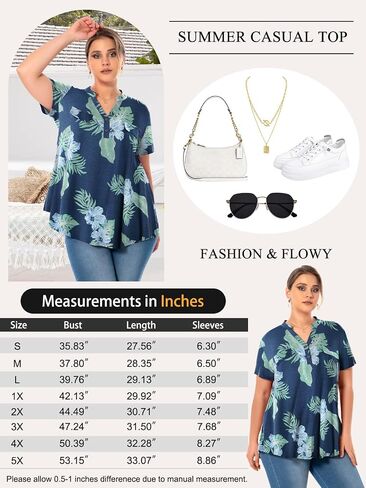 Plus Size Tops for Womens Casual V Neck Summer Short Sleeve Blouses Loose fits Basic Tunic for Leggings in Kuwait
