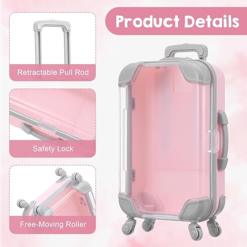12 Pack Mini Suitcase Party Favor Gift Box, Mini Suitcase Candy Box False Eyelashes Tray Luggage Trolley Travel Luggage for Candy Makeup Jewelry Birthday Party Wedding Favors Decorations in Kuwait