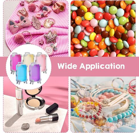 12 Pack Mini Suitcase Party Favor Gift Box, Mini Suitcase Candy Box False Eyelashes Tray Luggage Trolley Travel Luggage for Candy Makeup Jewelry Birthday Party Wedding Favors Decorations in Kuwait