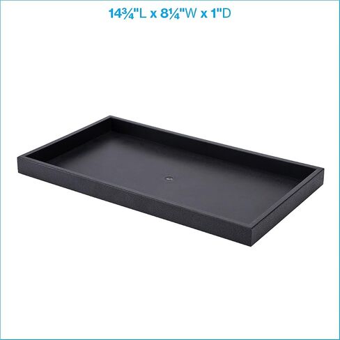 SSWBasics Large Black Plastic Stackable Tray - 14 3/4" W x 8 1/4" L x 1" H - Set of 3- Jewelry Tray - Stackable Plastic Jewelry Organizers for Retail or Home Use in Kuwait