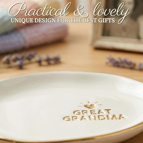 InnoBeta Great Grandma Gifts for Women, Ceramic Jewelry Tray Decorative Trinket Dish for Rings Earring in Saudi Arabia