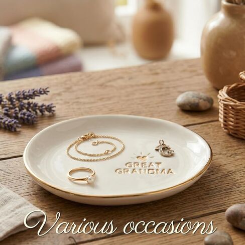 InnoBeta Great Grandma Gifts for Women, Ceramic Jewelry Tray Decorative Trinket Dish for Rings Earring in Saudi Arabia