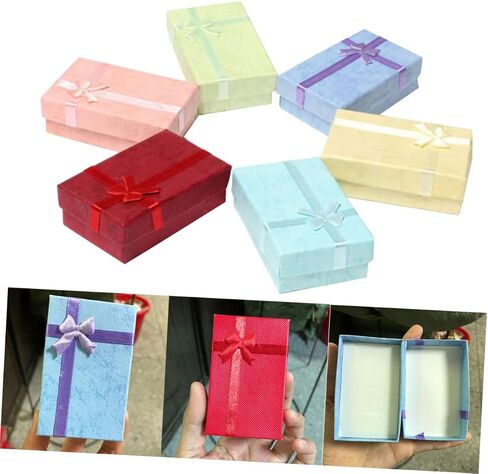 FOMIYES 6pcs Bowknot Wrapping Box Small Jewelry Packing Box for Earrings Bracelets for Birthdays Anniversaries Valentine Day Color in Kuwait