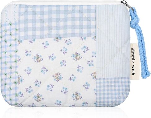 Quilted Floral Coin Purse Small Change Pouch Wallet with Cute Prints and Zipper Travel Makeup Toiletry Organizer Bag for Women Girls in Saudi Arabia