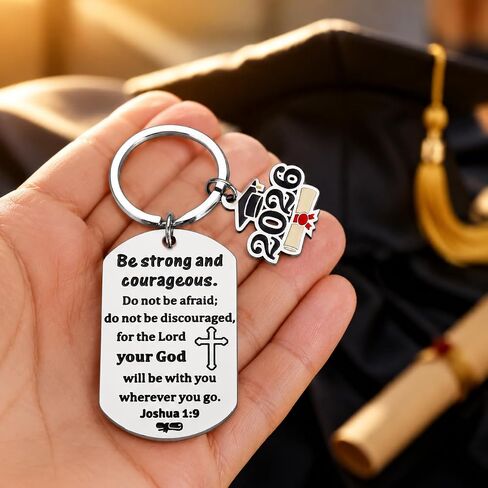 KINMES 2026 Senior High School Graduation Keychain Gifts for Teenage Friend, Class of 2026 Grad Gift for Him Her Inspirational Christian Graduation Decoration for 5th 8th College Boys Girls in Saudi Arabia